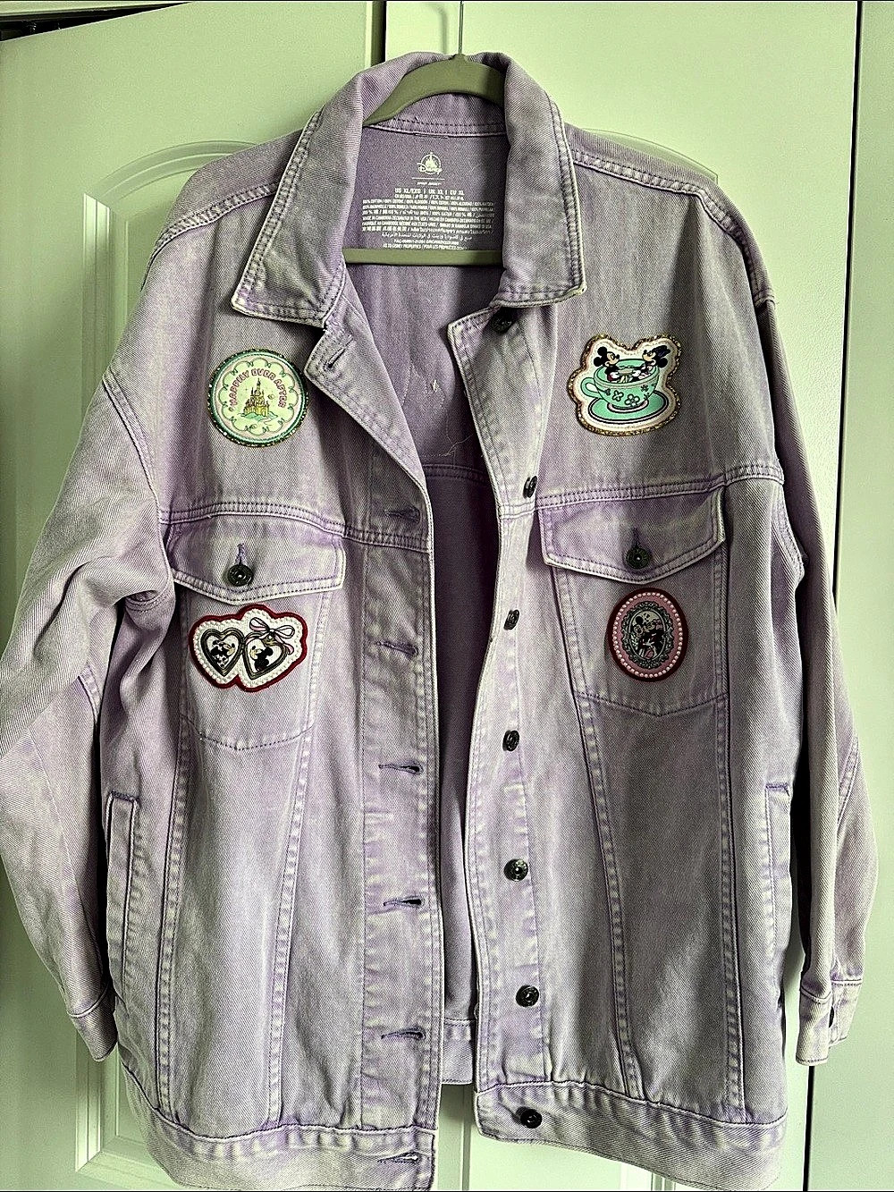 Disney Princess Tiana Denim Jacket Purple with Stoney Clover Patches